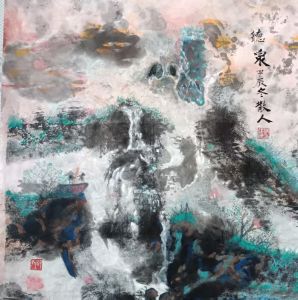邱建辉国画:听泉 邱建辉国画:听泉