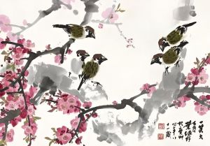 叶绿野花鸟画 叶绿野花鸟画